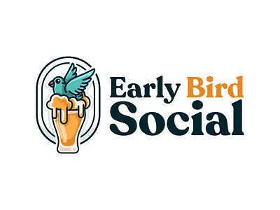 Early Bird Social beer beer bird beer design beer logo bird bird beer bird design bird logo character design design early bird graphic design illustration logo logo design social vector