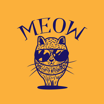 MEOW Illustration animal cat design draw graphic design illustration illustrator vector