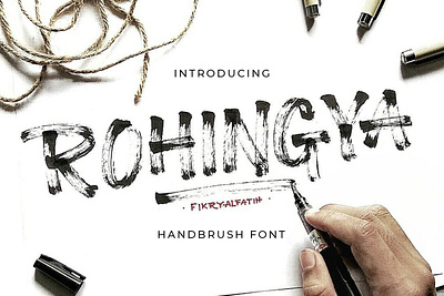 Rohingya Handbrush Font branding brush city display font handwritten logo makeup rohingya