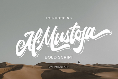 Almustofa Bold Script Font branding display font handwritten logo script