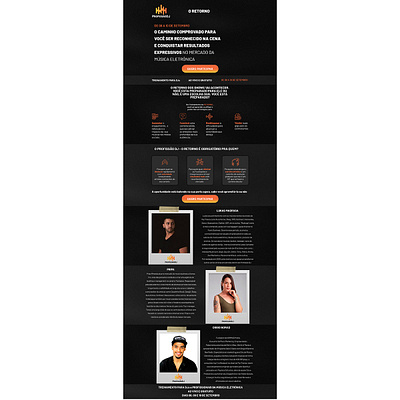 Landing Page for DJ producer ui ux webdesign website