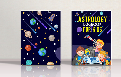 Astrology logbook for kids amazon kindle astrology book cover branding ebook graphic design kdp book cover kids book logo