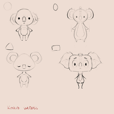 Crimson Koalas Mascot Design Sketches branding illustration