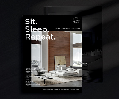 Sit. Sleep. Repeat. branding design functional furniture graphic design layout modern print publication