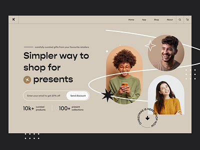 Gift Shop - ecommerce hero section brand identity branding design ecommerce ecommerce shop landing page modern online shop playful product product design shop store ui ux web design webdesign website website design woocommerce