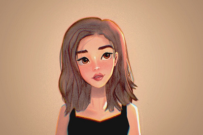 Blush girl illustration procreate