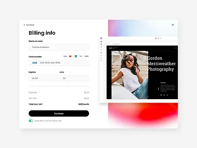 Billing billing credit card credit card form form gradient light product design white