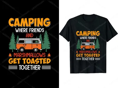 Camping Where Friends And Marshmallows Get Toasted Together Tees camping merch t shirt tees ui