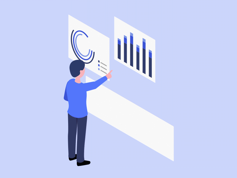 Isometric Business Chart Analysis [Lottie File] animation chart lottie lottiefiles web analytics