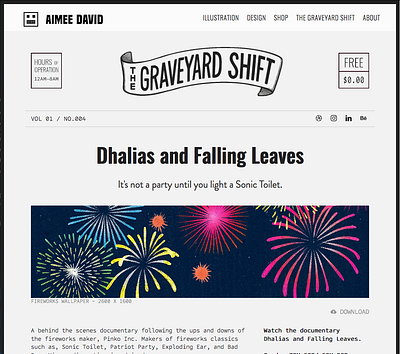 The Graveyard Shift, Vol. 01 / No.004 art blog design free download web design