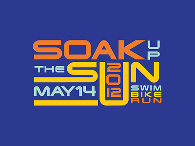 Soak Up the Sun Triathlon bike colorful design logo run sport swim triathlon