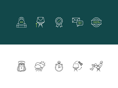CLIQ Chairs - Icons camping ecommerce graphic design icon illustration line art