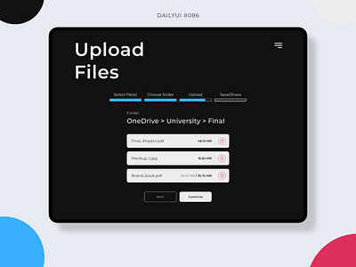 Progress Bar app cloud cloud storage daily ui 086 dailyui dailyui 086 dailyui086 design file file upload graphic design mobile mobile design progress progress bar progress indicator progressbar tablet tablet design ui