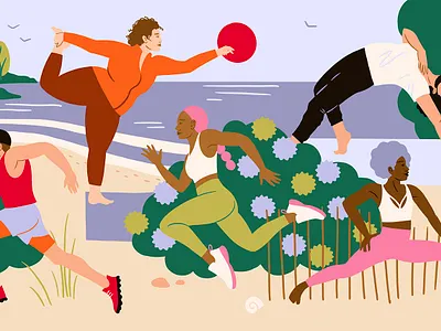 Lululemon Mural active athleisure branding design fashion fitness handpaint health illustration lululemon massachusetts mural muralist painting procreate run yoga