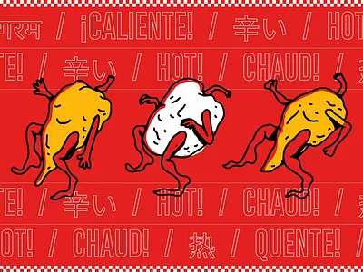 Dancing Peppers animation hot illustration peppers red spicy yellow