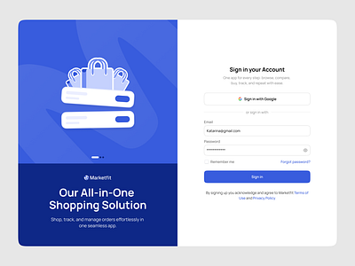 Marketfit - Ecommerce Website UI Kit | Auth 💙 branding design ecommerce illsutration marketplace popular product design trending ui uikit ux viral web website