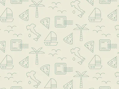 Barra Napoli - Pattern brand identity branding design illustration logo vector