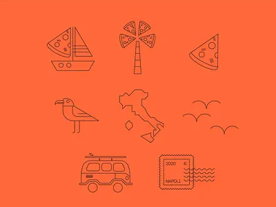 Barra Napoli - Icons brand identity branding design icon illustration logo vector