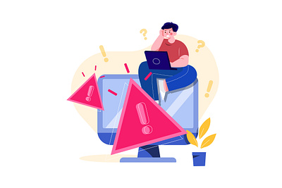 System Error Illustration Concept worker