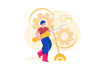 Business Setting Illustration Concept worker