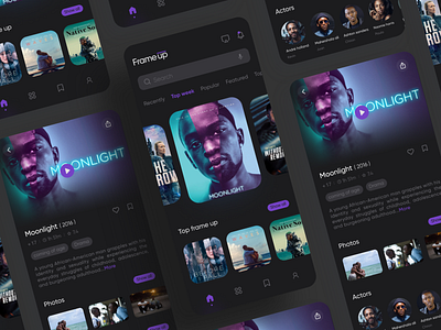 Movie app Dark Mode app design ui ux