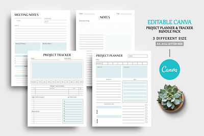 Editable Canva Project Planner Template business planner digital planner flyer flyer template planner template printable planner project management project planner project tracker template work planner