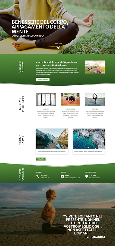 Yoga Divi Landing Page branding design divi web wordpress wordpress blog wordpress design