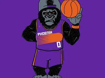 Phoenix Suns - Gorilla Mascot design illustration logo mascot sticker suns