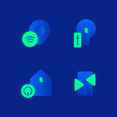 smart house icons connection glassmorphism house icon illustration lamp phone smart house ui