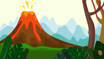 Volcano design flatdesign illustration nature volcano