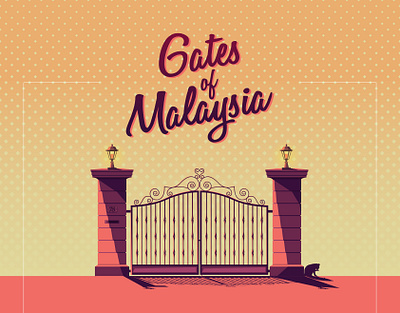 Gates of Malaysia - Illustration design gate home house illustration malaysia vector