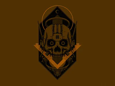 Space Skull XII XII illustration pixel art skull