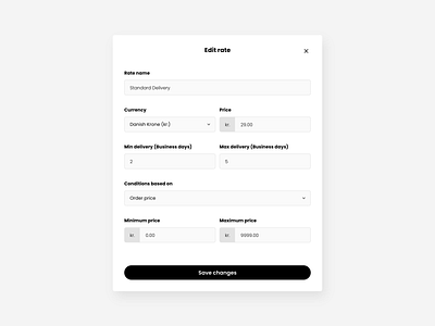 Edit rate edit form light minimalism ui minimalistic modal product design ui white