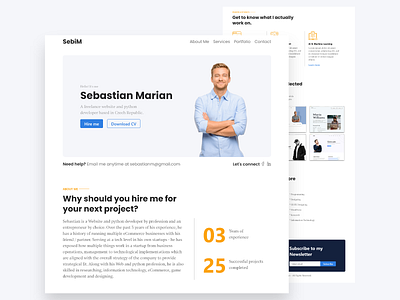 SebiM - Personal / Portfolio Website Design adobephotoshop adobexd designer designinspiration personalwebsite portfolio userexperience userinterface uxui webdesign