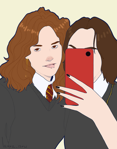 Me and Hermione 2d art artdigital artillustration character design digital illustration