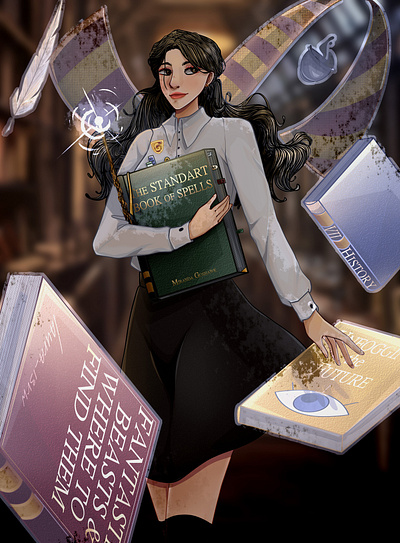 Hermione Granger 2d art artdigital artillustration character design digital digitalart digitalartist illustration portrsit