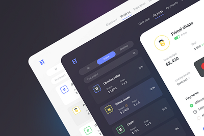 Dashboard: Projects page app design ui