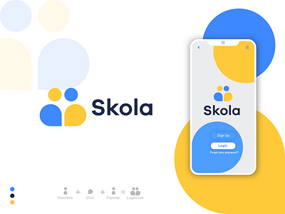 Logo design concept for "skola" || Branding brand identity branding branding design chat communication communication logo discussion illustration logo logo design logo designer logodesign logos management meetups minimalist school skola skola logo typography