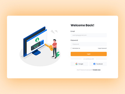 Login Page app design ui ux