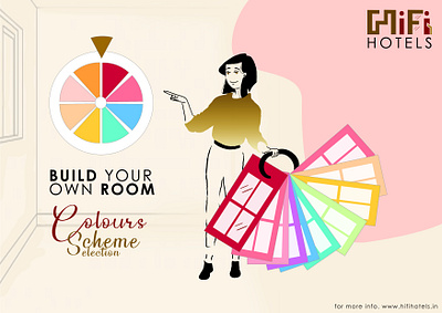 Color scheme poster@ Hifi Hotels branding design illustration typography