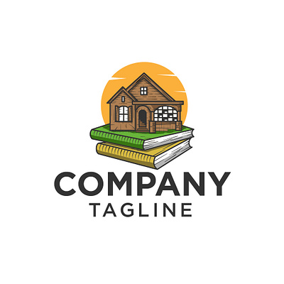 book house logo animation graphic design organic