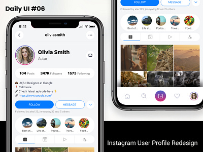 Daily UI #06 Instagram User Profile Redesign branding design instagram instagram design instagram redesign ui ui design