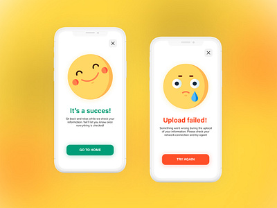 Upload Succes & Fail - Flash Message - Daily UI #011 011 11 app daily ui dailyui design error fail flash message succes ui ux