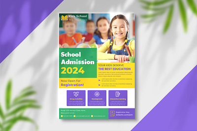 Modern School Admission Flyer Template abstract adobe illustrator advertising art banner brand identity branding business card corporate design flyer graphic design illustrator layout lettering modern poster print social media template