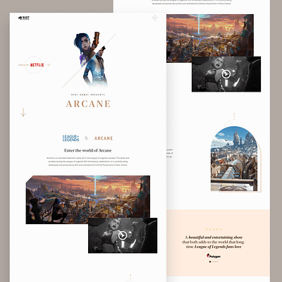 Arcane TV Show Concept arcane clean concept design header lol minimal netflix tv ui ux web website