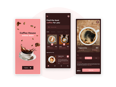 Coffee house 3d animation branding graphic design logo mobile application motion graphics ui