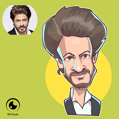 CARICATURE OF SHAH RUKH KHAN avatar caricature comic comics graphic design illustration iris vector