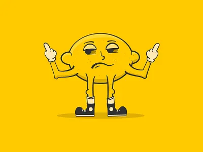 Sour AF caseyillustrates illustration lemon middle finger sour vector whatever