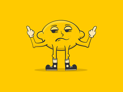 Sour AF caseyillustrates illustration lemon middle finger sour vector whatever