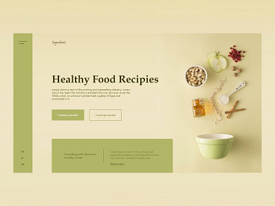 Food Landing Page clean cook cooking design dribbble food freelance freelancer ingredients landing page landingpage minimal neat popular recipe recipes restaurant ui uiux ux